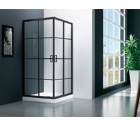 Душевой угол Veconi Rovigo RV-09, 800x800x1950, черный, стекло прозрачное RV09-80-01-C7