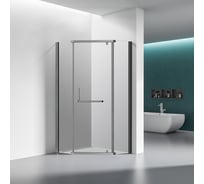 Душевой угол Veconi Rovigo RV-36GR, 1000x1000x1950, брашированный графит, стекло прозрачное RV36GR-100-01-C5