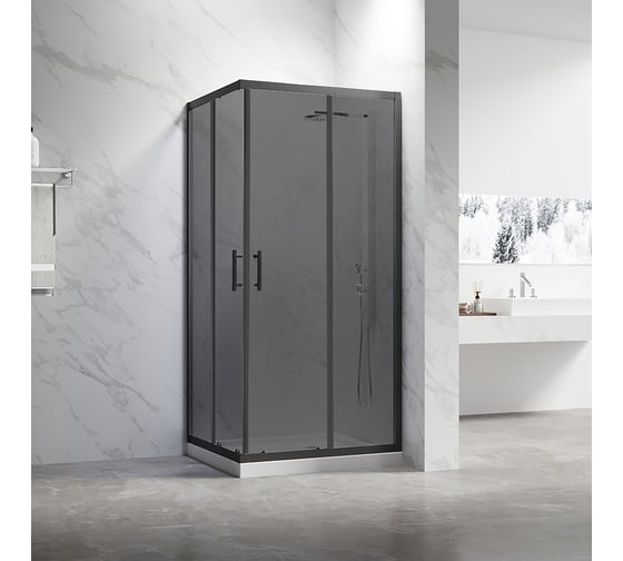 Душевой угол Veconi Rovigo RV-27B, 900x900x1900, черный, стекло тонированное RV27B-9090-05-C8 1