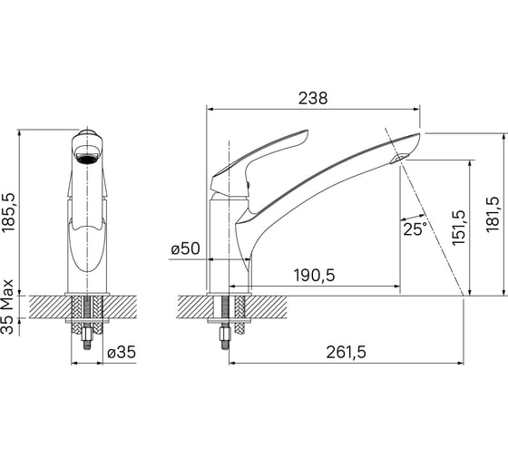 Смеситель для кухни IDDIS, Kitchen Line, K10SB00i05