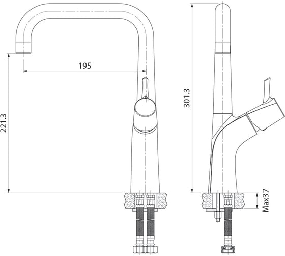 Смеситель для кухни IDDIS, Kitchen Line, K07SB0Li05