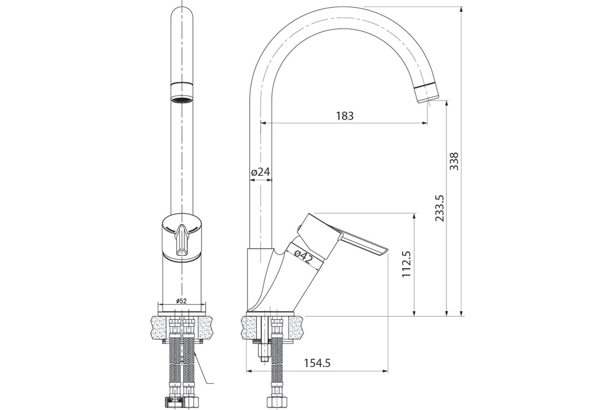 Смеситель для кухни iddis kitchen line k07sb0li05