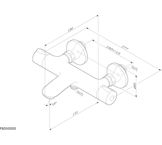 Смеситель для ванны, душа AM.PM F8050000