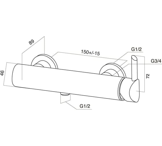 Настенный смеситель для душа AM.PM F1520000