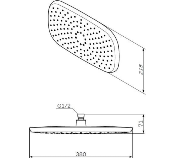 Верхний душ AM.PM Sensation 380х215 мм F0530000