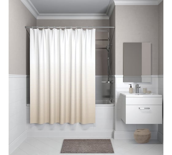 Штора для ванной комнаты IDDIS, 200*180см, полиэстер, B02P218i11