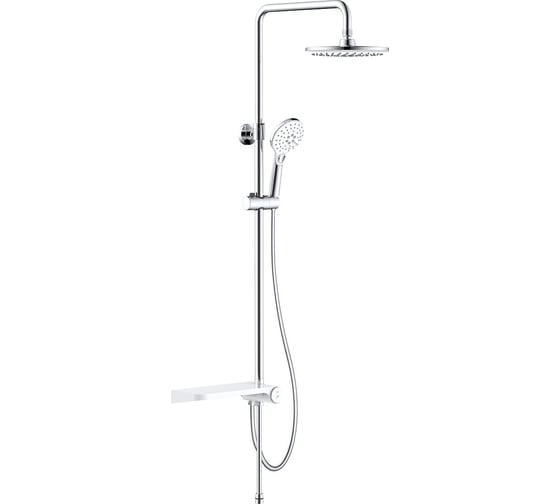 Душевой гарнитур с верхней лейкой IDDIS, белый, Ray, RAYSW3Fi76