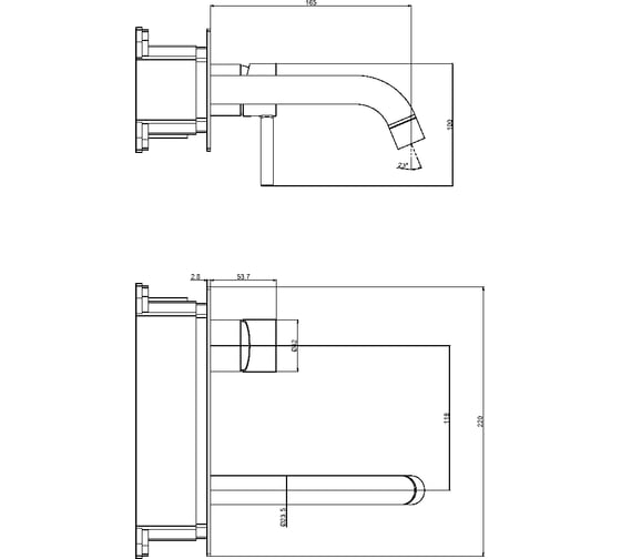 Встроенный смеситель для раковины Maxonor PURE LIFE PL7287-8