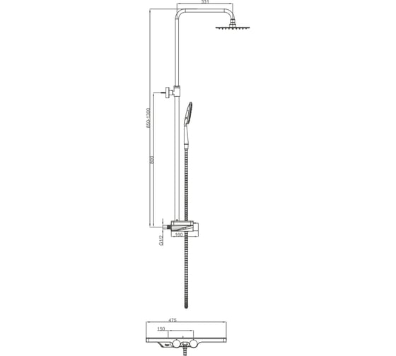Душевая система Maxonor PURE LIFE PL2486-9