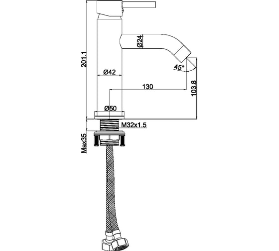 Смеситель для раковины Maxonor PURE LIFE PL1087-7