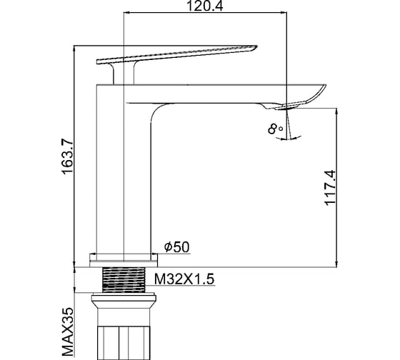Смеситель для раковины Maxonor PURE LIFE PL1095-9