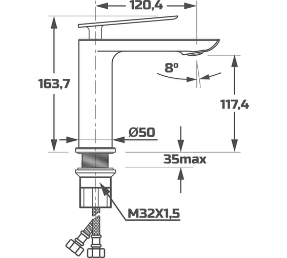 Смеситель для раковины Maxonor PURE LIFE PL1095-8