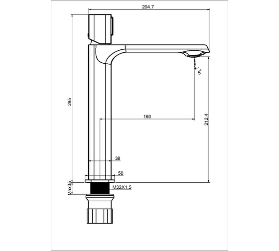 Смеситель для раковины Maxonor PURE LIFE PL1189-9