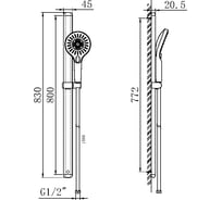 Душевой гарнитур Maxonor PURE LIFE PL8008-9