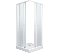 Душевой уголок PARLY ZFQ81 80x80см низкий поддон, матовое стекло, профиль белый 9204