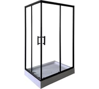 Душевой уголок PARLY ZQ121B-R 120x80 правый, с поддоном, профиль черный, стекло прозрачное 8790