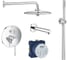 Набор для ванны Grohe Essence смеситель, верхний душ, ручной душ, круглая розетка, излив, хром 119697 00000077886 1
