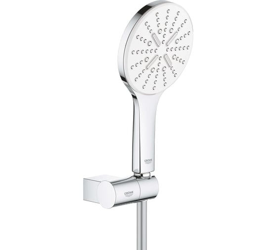 Душевой набор GROHE Rainshower SmartActive 130 III круглый ручной душ, настенный держатель, шланг 1500 мм , 9.5 л/мин, белая луна 26580LS0 00000088021 1