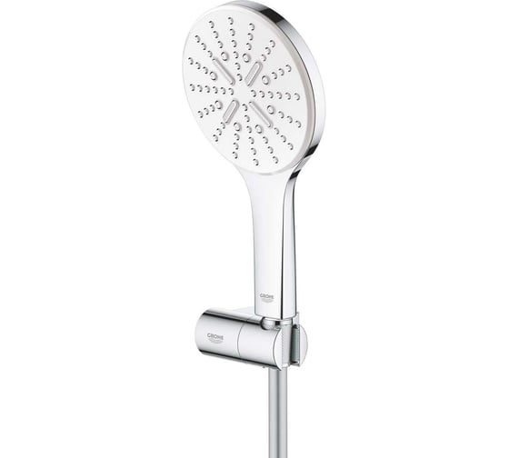Душевой набор GROHE Rainshower SmartActive 130 III круглый ручной душ, настенный держатель, шланг 1500 мм , 9.5 л/мин, белая луна 26580LS0 00000088021