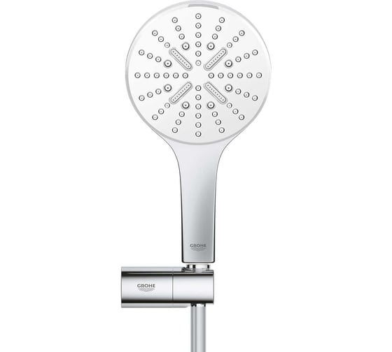 Душевой набор GROHE Rainshower SmartActive 130 III круглый ручной душ, настенный держатель, шланг 1500 мм , 9.5 л/мин, белая луна 26580LS0 00000088021