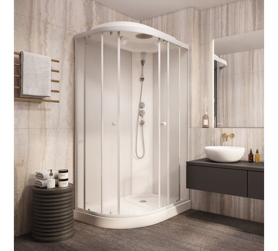 Душевая кабина Parly EB1231R 120x80см низкий поддон, профиль белый, стекло матовое 9366