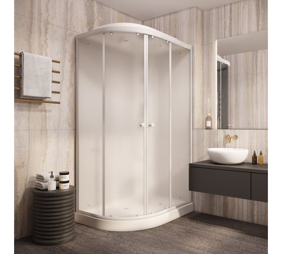 Душевая кабина Parly EB1231R 120x80см низкий поддон, профиль белый, стекло матовое 9366