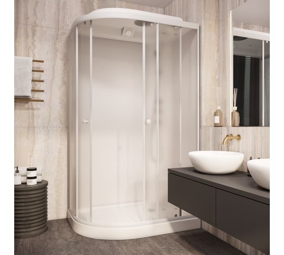 Душевая кабина Parly EB1231R 120x80см низкий поддон, профиль белый, стекло матовое 9366