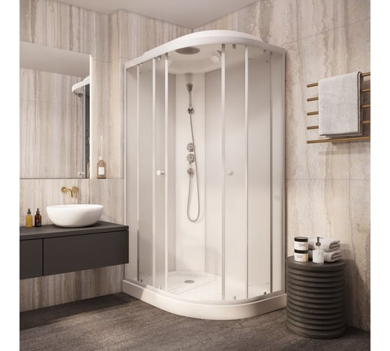 Душевая кабина Parly EB1231L 120x80см низкий поддон, профиль белый, стекло матовое 9365