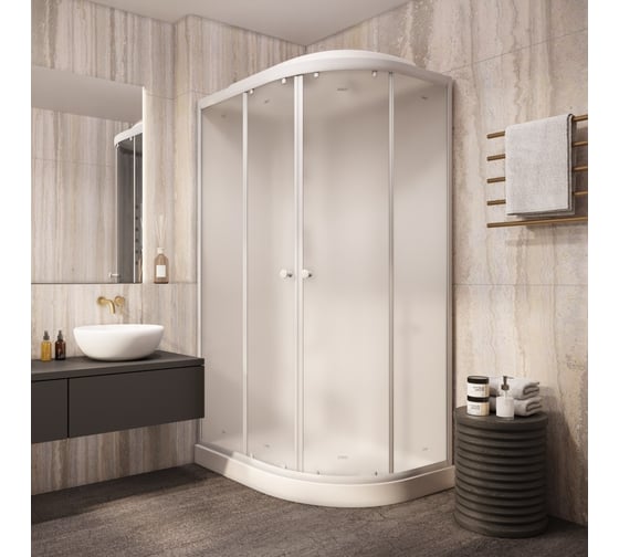 Душевая кабина Parly EB1231L 120x80см низкий поддон, профиль белый, стекло матовое 9365