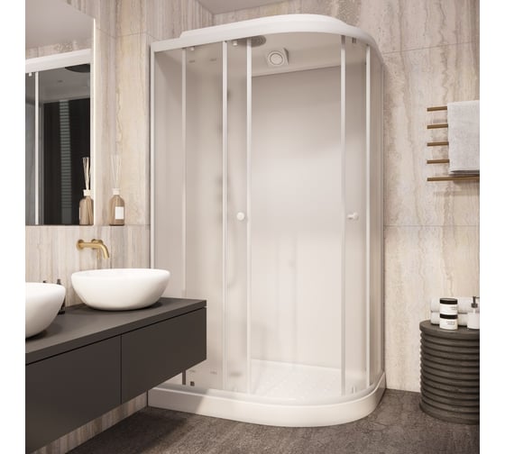 Душевая кабина Parly EB1231L 120x80см низкий поддон, профиль белый, стекло матовое 9365