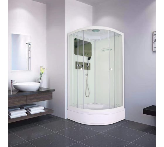 Душевая кабина Parly BMM95 95x95x215см стекло прозрачное, профиль белый 7284