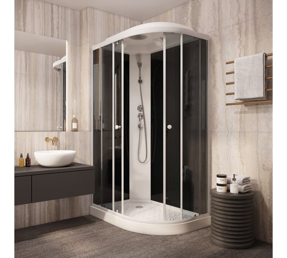 Душевая кабина Parly EC1231L 80x120см низкий поддон, стекла тонированные, профиль белый 9200