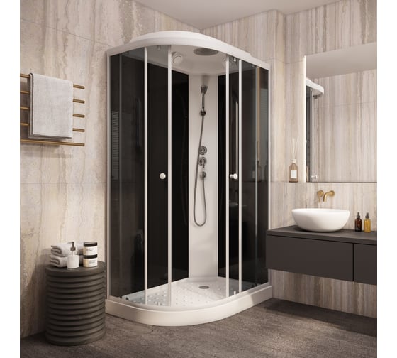 Душевая кабина Parly EC1231R 120x80см поддон профиль белый стекло тонированное 9338