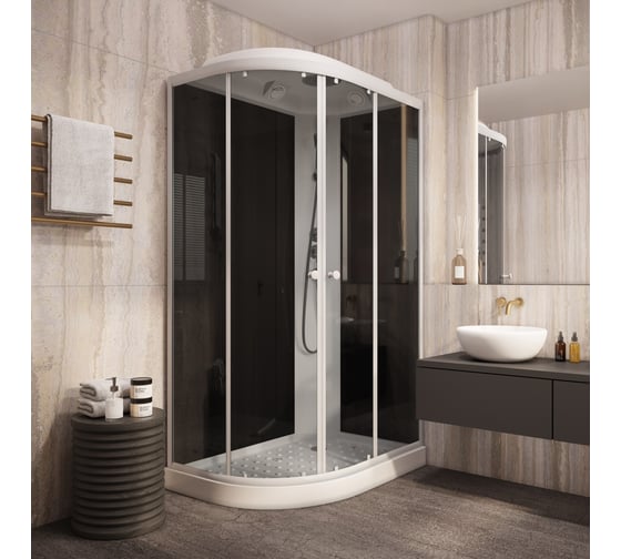 Душевая кабина Parly EC1231R 120x80см поддон профиль белый стекло тонированное 9338