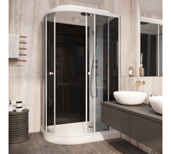 Душевая кабина Parly EC1231R 120x80см поддон профиль белый стекло тонированное 9338