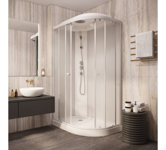 Душевая кабина Parly EF1231L 80x120см низкий поддон профиль белый стекло матовое 9367
