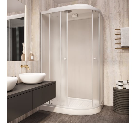 Душевая кабина Parly EF1231L 80x120см низкий поддон профиль белый стекло матовое 9367