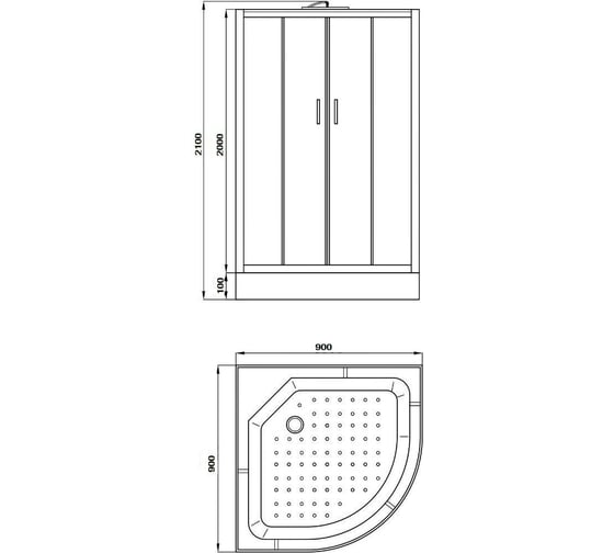 Душевая кабина Parly EC931 90x90см профиль белый стекло тонированное 9067