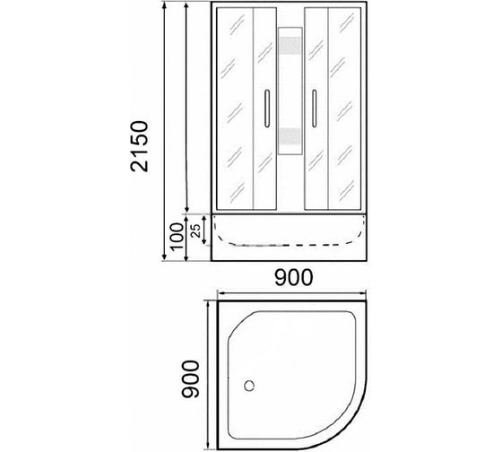 Душевая кабина Parly AE911 90x90см профиль белый стекло матовое 9123