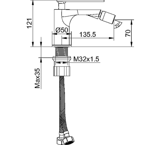 Смеситель для биде Maxonor PURE LIFE пепельный PL5086-9