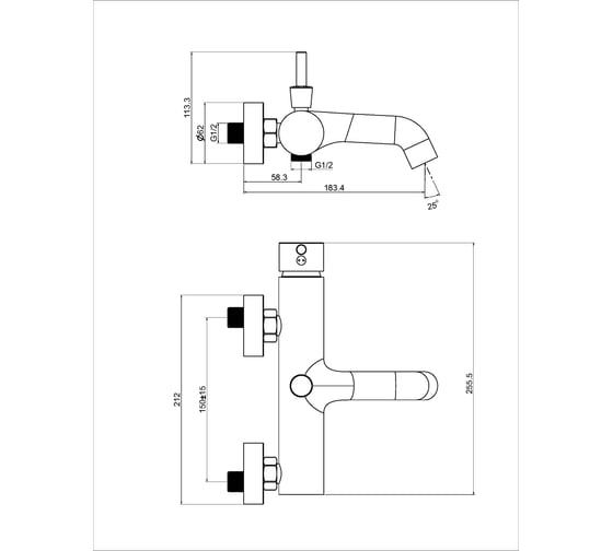 Смеситель для ванны Maxonor PURE LIFE PL3287-7