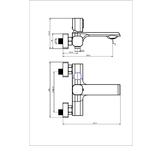 Смеситель для ванны Maxonor PURE LIFE PL3289-7