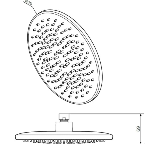 Верхний душ AM.PM Gem 220 мм, хром F0590000