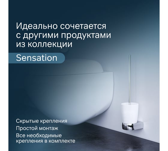 Стойка с туалетной щеткой AM.PM Sensation подвесная, хром A3033300