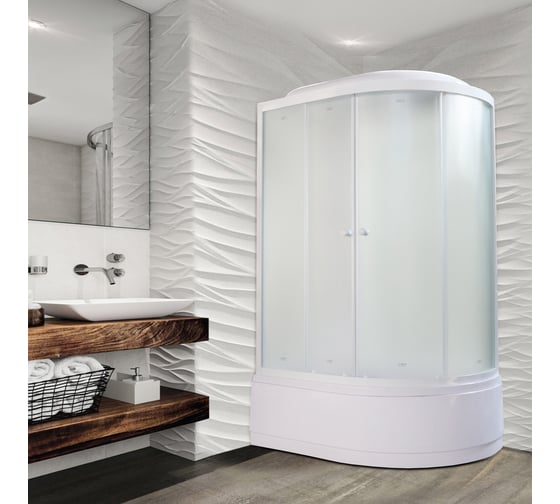 Душевая кабина Parly EB1221L 120x80см высокий поддон, профиль белый, стекло жемчужное 9136