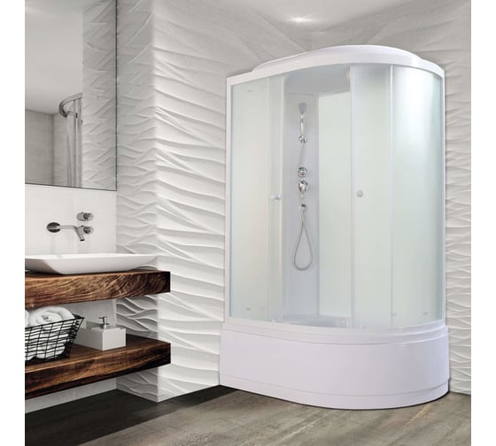 Душевая кабина Parly EB1221L 120x80см высокий поддон, профиль белый, стекло жемчужное 9136