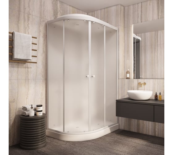Душевая кабина Parly EF1231R 80x120см низкий поддон профиль белый стекло матовое 9368