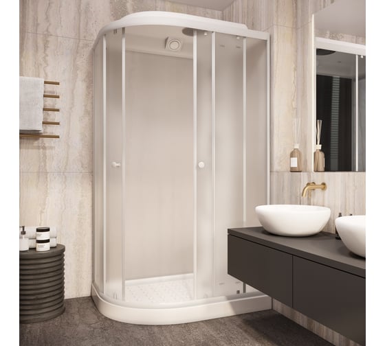 Душевая кабина Parly EF1231R 80x120см низкий поддон профиль белый стекло матовое 9368