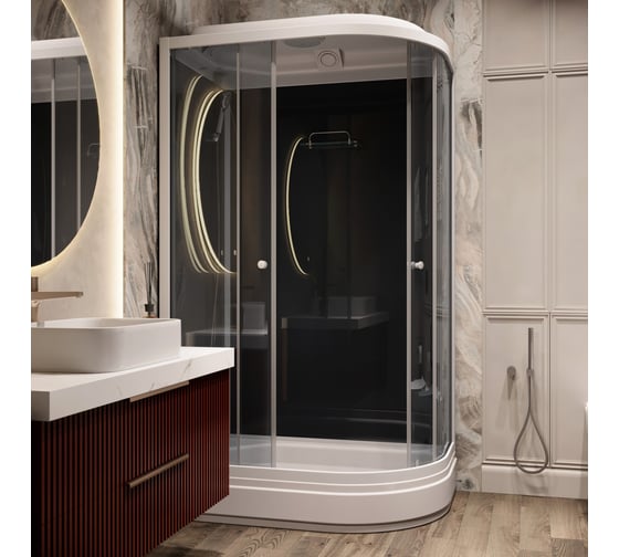 Душевая кабина Parly CM121L 120x80см высокий поддон, профиль белый, стекло тонированное 7860