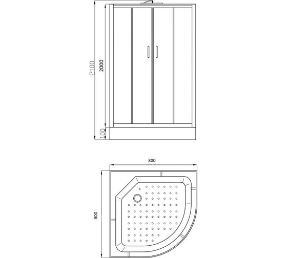 Душевая кабина Parly EB831 80x80см профиль белый, стекло матовое 9142